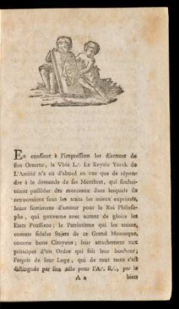 [Tentative d'un Prédicateur Jésuite pour persécuter les FF MM à l'Or de Manheim en 1766, repoussée par le V[énéra]ble F. L. B. D. N.]
