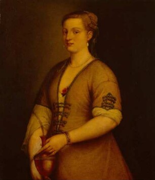 Bildnis einer jungen Frau mit einer Vase