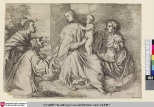 [La Sainte Vierge accompagnée de Saints; Madonna and Child attended by Saints; Madonna mit Kind, von Heiligen begleitet]