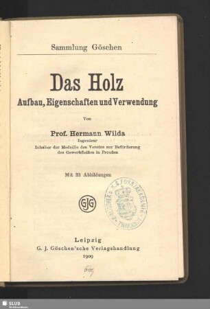 Das Holz : Aufbau, Eigenschaften und Verwendung