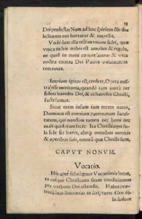 Caput Nonum. Vocatio.