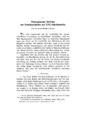 Biographische Beiträge zur Schulgeschichte des XVI. Jahrhunderts