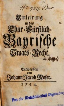 Einleitung in das Chur-Fürstlich-Bayrische Staats-Recht