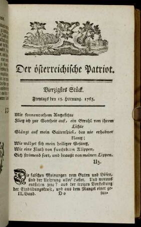 Vierzigstes Stück. - Vier und vierzigstes Stück.