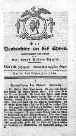 29. Stueck, 22. Juli 1839