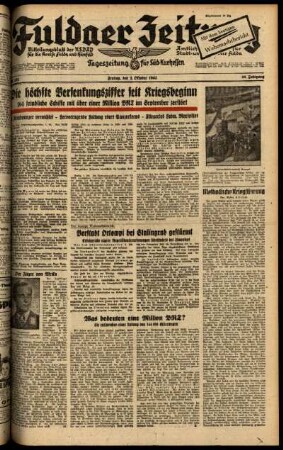 Ausgabe vom Freitag, den 02. Oktober 1942.