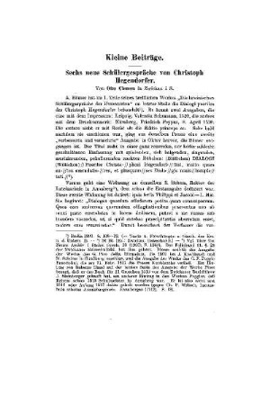 Sechs neue Schülergespräche von Christoph Hegendorfer