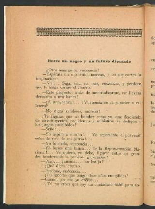 Entre un negro y un futuro diputado