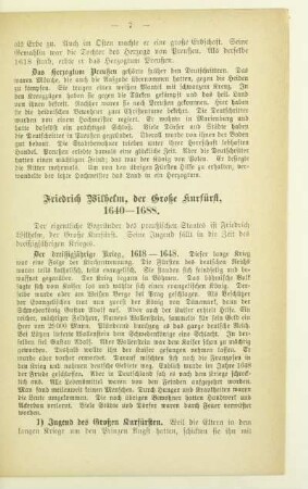 Friedrich Wilhelm, der Große Kurfürst, 1640 - 1688