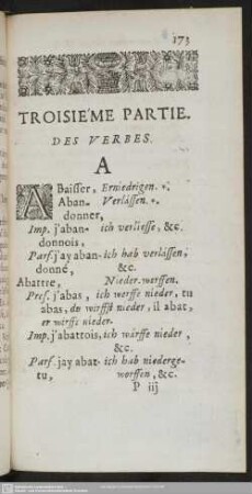 Troisieme Partie. Des Verbes