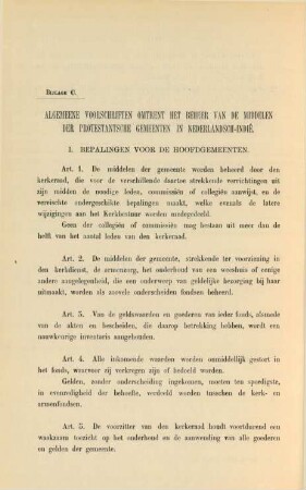 Bijlage C. Algemeene voorschriften omtrent het beheer van de middelen der protestantsche gemeenten in Nederlandsch-Indie