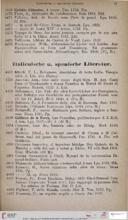 Italienische u. spanische Literatur (Nr. 4477 - 4525)