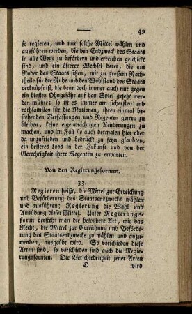 § 33. Von den Regierungsformen.