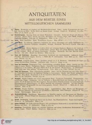 Antiquitäten aus dem Besitze eines Mitteldeutschen Sammlers (Nr. 697-877)
