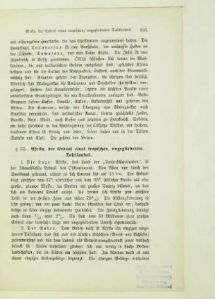 Afrika, der Erdteil eines tropischen, ungegliederten Tafellandes