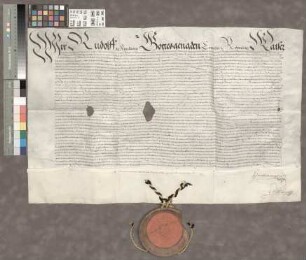 Engelthal: Konfirmation Kaiser Rudolfs II. den von dem Kloster Engelthal Zisterzienserordens 1522 geschenen Unterwerfung unter der Burg Friedberg ...