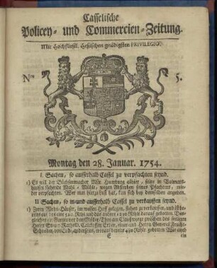 Nro. 5, Montag den 28. Januar 1754