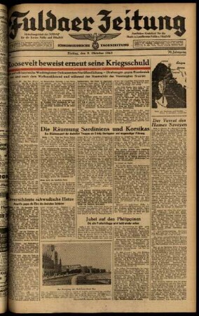 Ausgabe vom Freitag, den 08. Oktober 1943.