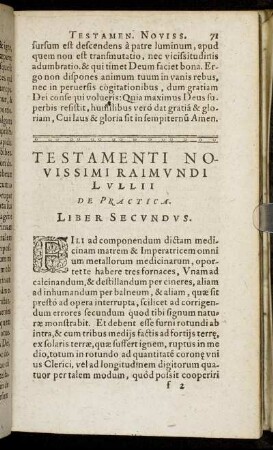 Liber Secundus. De Practica