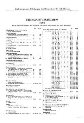 Stichwortverzeichnis 1959