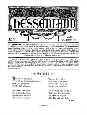 No. 2, 17. Januar 1891