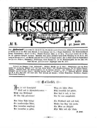 No. 2, 17. Januar 1891
