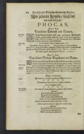Der zehende Keyser/ sonst der vier und sechzigste: Phocas.