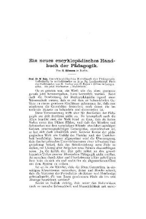Ein neues encyklopädischesHandbuch der Pädagogik