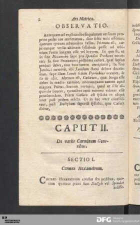 Caput II. De variis Carminum Generibus.
