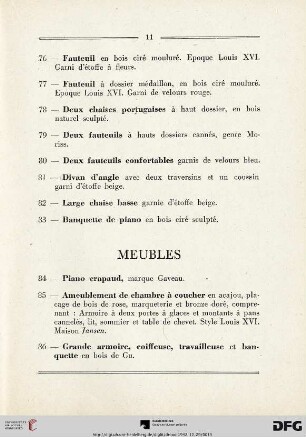 Meubles (Nr. 84-113)