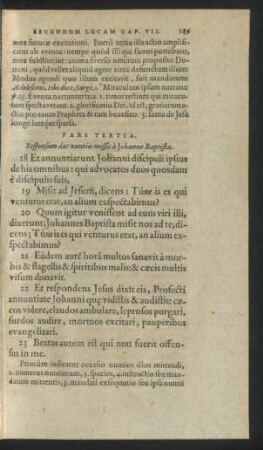 Pars Tertia. Responsum dat nuntiis missis a Johanne Baptista.