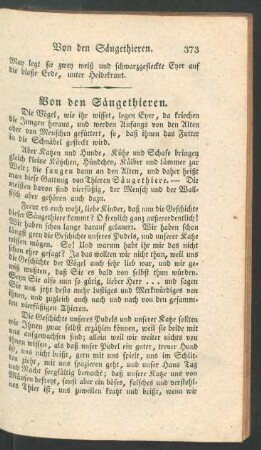 Von den Saeugethieren.