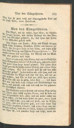 Von den Saeugethieren.