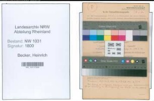 Entnazifizierung Heinrich Becker , geb. 03.07.1901 (Stadtsekretaer)