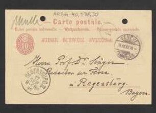 Brief von Johann Müller an Jakob Singer
