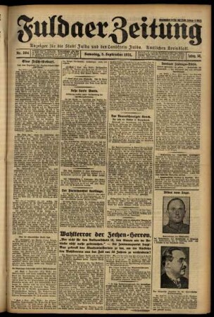 Ausgabe vom Samstag, den 05. September 1931.
