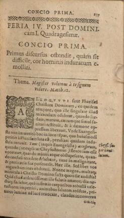 Feria IV. Post Dominicam I. Quadragesimae. Concio Prima. [- Concio Qvinta.]