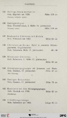 Plastiken (Nr. 135-147)