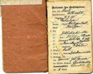 Soldbuch für den Landsturmrekruten Karl Albrecht