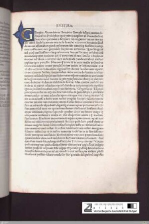 Epistola: Georgius Alexandrinus Dominico Georgio