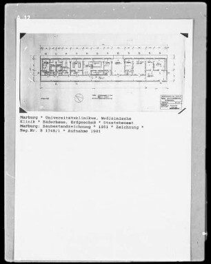 Marburg, Universitätsklinik, Medizinische Poliklinik, Bäderhaus, Erdgeschoss