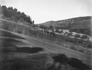 Landschaftsblick : Blick auf bewaldete Hänge