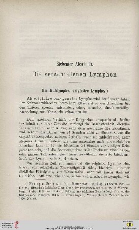 Die verschiedenen Lymphen
