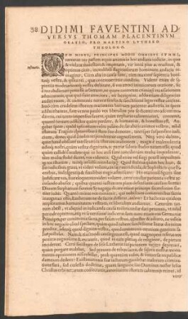 Didimi Faventini Adversus Thomam Placentinum Oratio, Pro Martino Luthero Theologo.