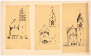 Kirche: 3 Ansichten von Westen