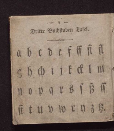 Dritte Buchstaben Tafel.
