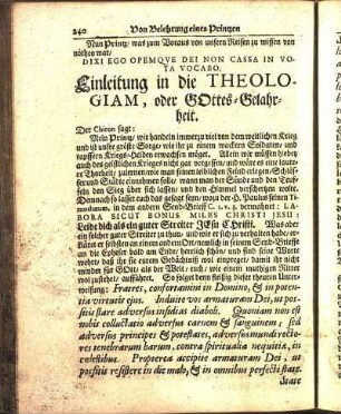 Einleitung in die Theologiam, oder GOttes-Gelahrheit.