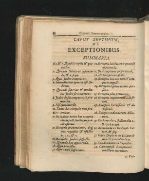 Caput Septimum. De Exceptionibus.