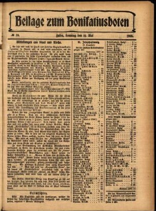 Zweite Ausgabe vom Sonntag, den 14. Mai 1905.