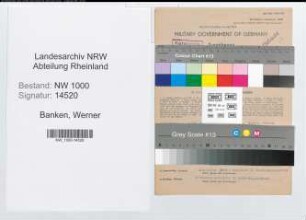 Entnazifizierung Werner Banken, geb. 02.03.1913 (Kaufm.Angest.)